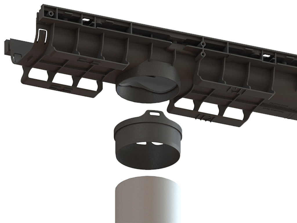 Rigola POLYMAX BASIC DN100 H80 cu gratar metalic zincat, clasa de sarcini pina la 3 tone (1000x156x80)